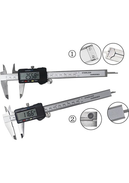 Model 1 Kutu ile Ölçme Aracı Paslanmaz Çelik Kumpas 0-150MM 200MM 300MM Dijital Sürmeli Kaliper Ölçer Mikrometre Paquimetro Messschieber (Yurt Dışından) indirimleri