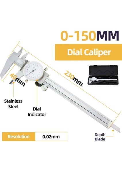Kutu Kadranlı Kumpas Ölçerli Sürmeli Kumpas Kadranlı Kumpaslar Metal Gösterge Mikrometre Cetvel Metal Kumpas Paslanmaz Çelik Ölçer Derinlik Ölçme Aletleri (Yurt Dışından)