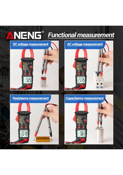 Kırmızı Aneng ST184 Dijital Multimetre Pens Metre True Rms 6000 Sayımlar Profesyonel Ölçüm Test Cihazları Ac/dc Gerilim Ac Akım Ohm (Yurt Dışından)