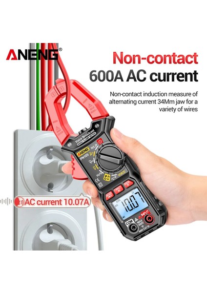 PN105 Kelepçe Taşınabilir Ampermetre Pens Metre Dijital Ekran Elektroik Akım Test Cihazı Maksimum Sayısı 6000 Laboratuvar/fabrika/ev Için Yüksek Hassasiyet (Yurt Dışından) fiyatları