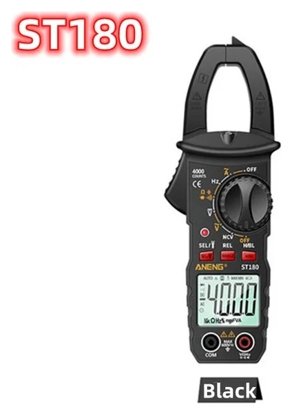 ST180-BLACK St Dijital Pens Metre Dc/ac Akım 4000/6000 Sayım Multimetre Ampermetre Gerilim Test Cihazı Araba Amp Hz Kapasite Ncv Ohm Testi (Yurt Dışından)