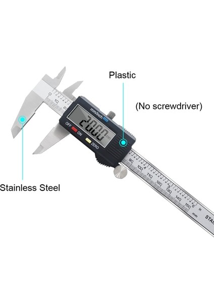 Hiçbir Kutu 0.01MM Doğruluk LCD Dijital Sürmeli Kumpas 150MM 6 Inç Paslanmaz Çelik Mikrometre Kaliperleri Micrometro Paquimetro (Yurt Dışından)