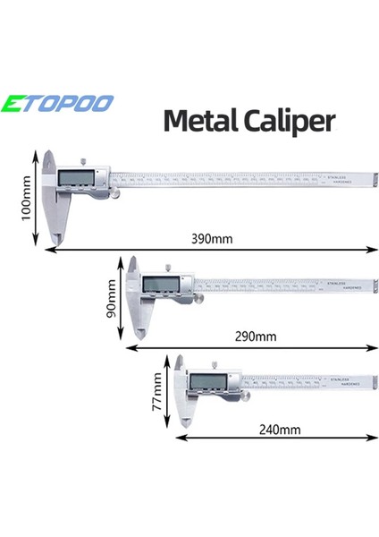 0-200MM Dijital 0-150/200/300 Dijital Kumpas Paslanmaz Çelik Sürmeli Kumpas Elektronik Mikrometre Cetvel Derinlik Ölçme Aracı Ölçer Enstrüman (Yurt Dışından)