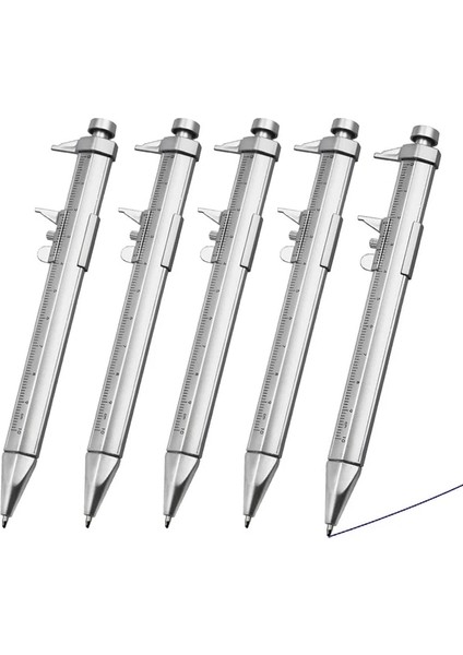 5 Adet 1-10 Adet Çok Fonksiyonlu Kumpas Kalem 0-100 Sürmeli Kumpas Silindiri Tükenmez 1.0mm Mavi Siyah Öğrenci Kırtasiye Ölçüm Araçları (Yurt Dışından)