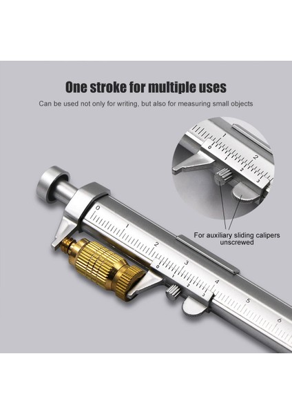 5 Adet 1-10 Adet Çok Fonksiyonlu Kumpas Kalem 0-100 Sürmeli Kumpas Silindiri Tükenmez 1.0mm Mavi Siyah Öğrenci Kırtasiye Ölçüm Araçları (Yurt Dışından)