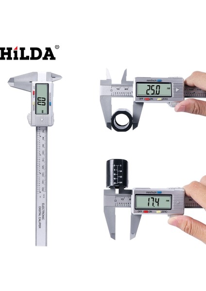 0-150MM Hılda Sürmeli Kumpas Dijital 150MM Elektronik Dijital Kumpas 6 Inç LCD Mikrometre Ölçme Aracı (Yurt Dışından)