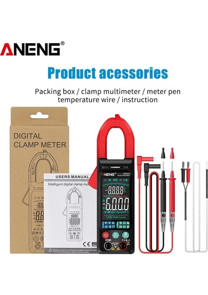 Kırmızı Aneng ST211 Dijital Pens Metre 6000 Sayım Dc/ac Gerilim Akım Test Cihazı Multimetre Araba Amp Hz Büyük Renkli Ekran Ncv Ohm Testi (Yurt Dışından)