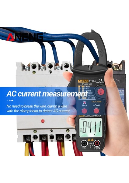 ST184 Kutulu ST184 Profesyonel Dijital Multimetre 6000 Sayım Pens Metre True Rms Ac/dc Gerilim Test Cihazı Ac Akım Hz Kapasite Ohm Testi (Yurt Dışından)