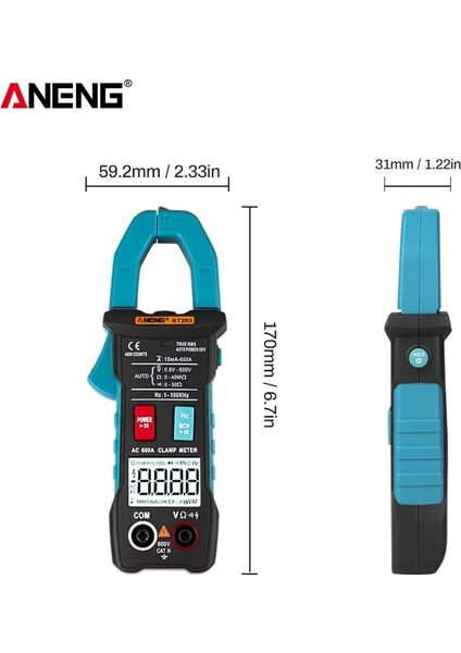 Siyah Mini Dijital Pens Metre Ac/dc Akım Gerilim True Rms Otomatik Aralığı Kapasite Temassız Multimetre Test Cihazı ST203 (Yurt Dışından) indirimleri