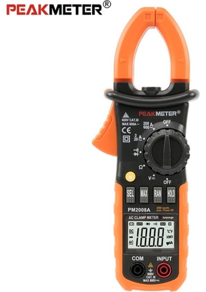 PM2008B Peakmeter PM2008A/PM2008B Profesyonel Dijital Ac 600A Pens Ampermetre Arka Işık Multimetro Kelepçeleri Sızıntı Siyah Çanta ile (Yurt Dışından) fırsatları