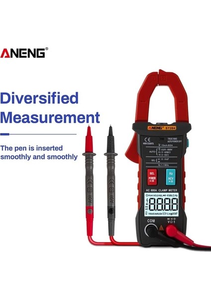 Kırmızı ST204 Amperometrik Pens Metre Voltmetre Pense Ampermetre Ncv Direnç Ölçme Pensesi Otomatik Aralığı Dijital Multimetre (Yurt Dışından)