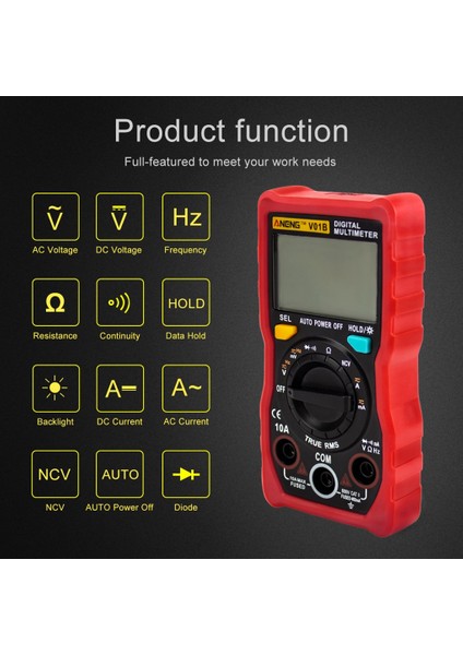 Gösterildiği Gibi V01B Taşınabilir Dijital Multimetre Akıllı LCD Ekran Multimetre Test Cihazı Ncv Fonksiyonu Arka Işık (Yurt Dışından)