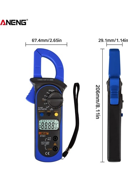 Kırmızı Aneng ST201 Dijital Kelepçe Multimetre Direnç Ohm Test Cihazı Ac Dc Kelepçe Ampermetre Transistör Test Cihazları Voltmetre Iletişim Lcr Metre (Yurt Dışından)