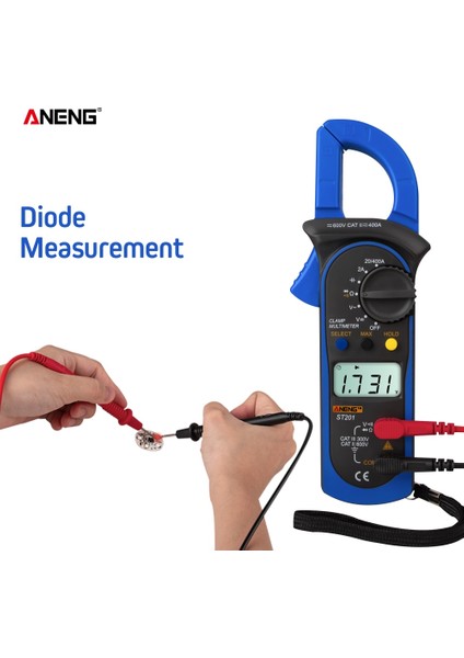 Kırmızı Aneng ST201 Dijital Kelepçe Multimetre Direnç Ohm Test Cihazı Ac Dc Kelepçe Ampermetre Transistör Test Cihazları Voltmetre Iletişim Lcr Metre (Yurt Dışından)
