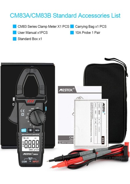 CM83B Mestek Dijital Pens Metre 600A Ac Akım Ac/dc Gerilim Ohm True Rms Otomatik Aralığı Vfd Kapasite Ncv Test Cihazı Ampermetre Multimetre (Yurt Dışından) fırsatları