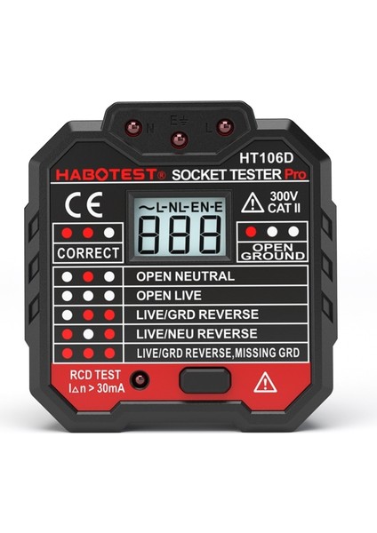 HT106E Ingiltere Soket Soket Test Cihazı Pro Gerilim Test Cihazı Elektrik Çıkışı Test Cihazı HT106 Gerilim Ölçer Ingiltere Ab Tak Devre Hattı Duvar Bulucu (Yurt Dışından)