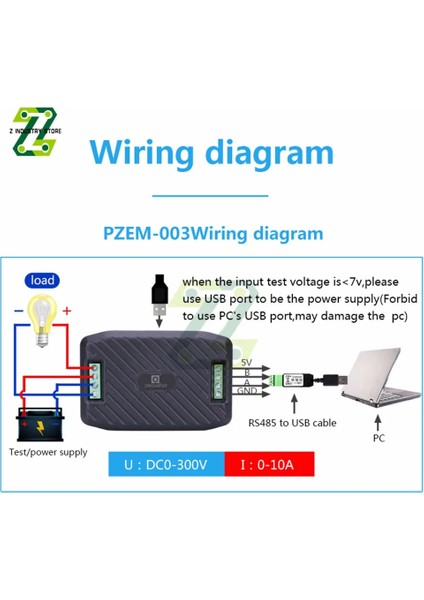 Modül (200A Şönt) PZEM-017 Dc 0-300V PZEN-003 Voltmetre Ampermetre RS485 Modbus Gerilim Akım Güç Enerji Sayacı Elektrik Watt Metre (Yurt Dışından) modelleri