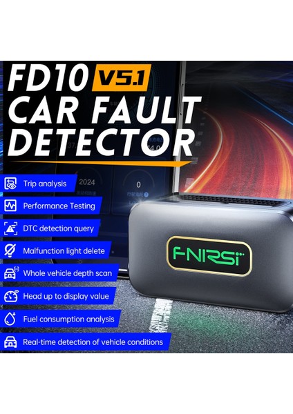 Fnırsı FD10 Araba Obd2 Tarayıcı Kod Okuyucu Temizle Hata Obd Teşhis Aracı Ios Android Bluetoothv5.1 Kontrol Motoru Işık Araba Tamir (Yurt Dışından)