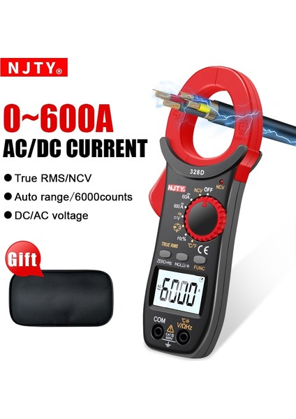 3266TA Njty Dijital Pens Metre 600A Dc/ac Akım Otomatik Aralığı Multimetre 6000 Sayım Voltmetre Ampermetre Pense Ncv Ohm Elektrikçi Araçları (Yurt Dışından) indirimleri