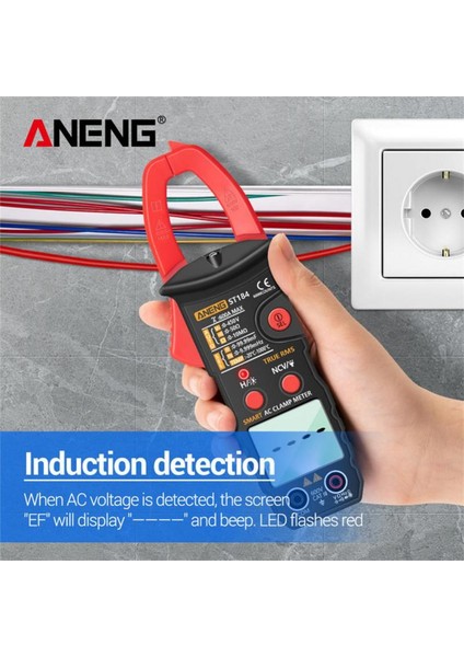 Sarı Aneng ST184 Dijital Kelepçe Multimetre Metre 6000 Sayım Profesyonel True Rms Ac/dc Gerilim Akım Test Cihazı Hz Kapasite Ohm (Yurt Dışından)