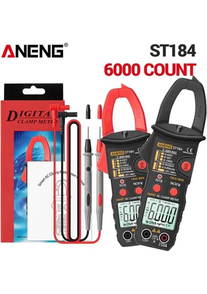 Sarı Aneng ST184 Dc/ac Akım Dijital Pens Metre 6000 Sayım Multimetre Büyük Renkli Ekran Gerilim Test Cihazı Araba Hz Ncv Ohm Metre (Yurt Dışından)