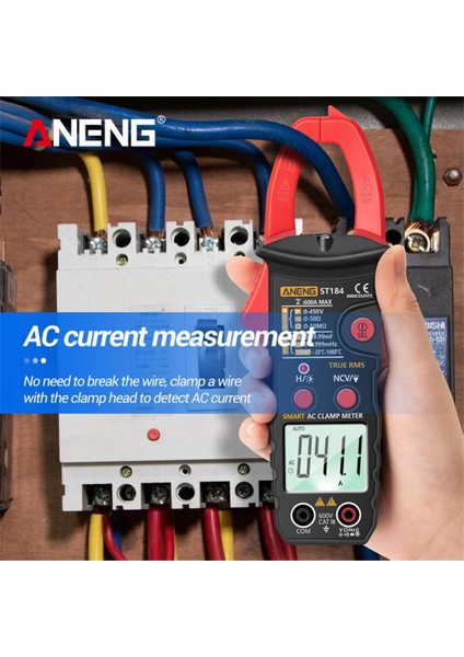 Sarı ST184 Aneng ST184 Dijital Kelepçe Multimetre Metre 6000 Sayım Profesyonel True Rms Ac/dc Gerilim Akım Test Cihazı Hz Kapasite Ohm (Yurt Dışından)