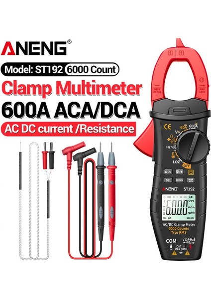 ST191 Aneng ST192 Dijital Pens Metre Multimetre 60A/600A Test Cihazı Ac/dc Akım 6000 Sayımlar True Rms Kapasite Ncv Ohm Hz Transistör (Yurt Dışından)