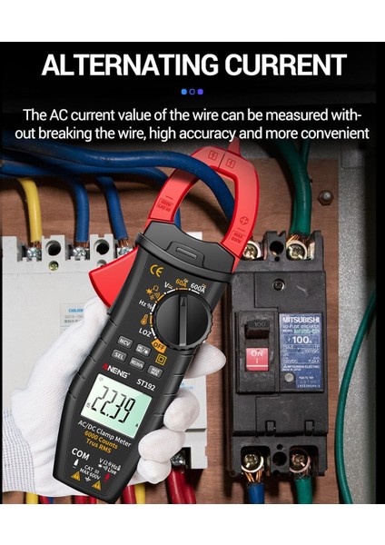 ST191 Aneng ST192 Dijital Pens Metre Multimetre 60A/600A Test Cihazı Ac/dc Akım 6000 Sayımlar True Rms Kapasite Ncv Ohm Hz Transistör (Yurt Dışından)