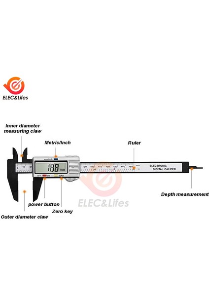 Siyah 0-150MM 6 Inç Karbon Fiber Elektronik Dijital Kumpas Mikrometre Sürmeli Kumpas Ölçer Ölçme Aracı Endüstriyel Otomotiv Için (Yurt Dışından)