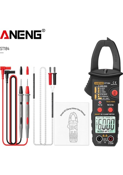 ST184 Kırmızı Aneng ST184 Dijital Multimetre True Rms 6000 Sayımlar Profesyonel Ölçüm Pens Metre Ac/dc Gerilim Ac Akım Ohm Test Cihazları (Yurt Dışından) fiyatları
