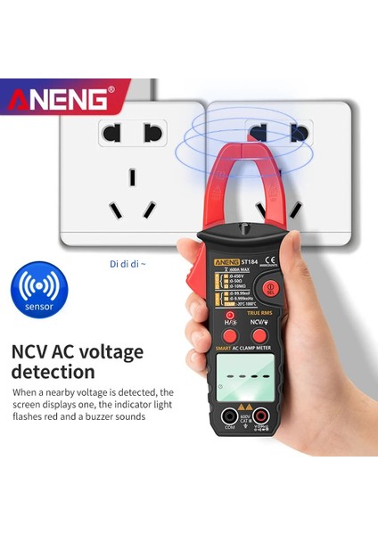 ST184 Kırmızı Aneng ST184 Dijital Multimetre True Rms 6000 Sayımlar Profesyonel Ölçüm Pens Metre Ac/dc Gerilim Ac Akım Ohm Test Cihazları (Yurt Dışından) fırsatları