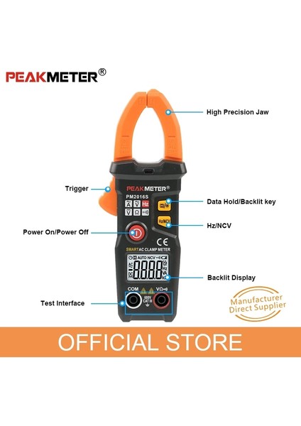 PM2016S Dijital Pens Metre Ac Akım Pensesi Ampermetre Direnç Frekans Test Cihazı Veri Tutma ile Amperimetrik Akıllı Multimetre Peakmeter (Yurt Dışından) indirimleri