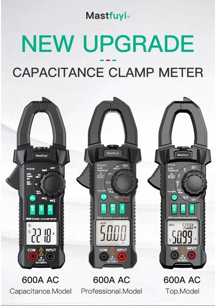 FY217 Dijital Pens Metre Multimetro Dc Ac Pense Ampermetre Voltmetre True Rms Akım Kelepçesi Kapasite Hz Ncv Ohm Amperometrik Kelepçe (Yurt Dışından) fiyatları