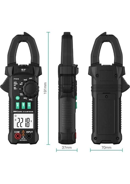 FY217 Dijital Pens Metre Multimetro Dc Ac Pense Ampermetre Voltmetre True Rms Akım Kelepçesi Kapasite Hz Ncv Ohm Amperometrik Kelepçe (Yurt Dışından) indirimleri
