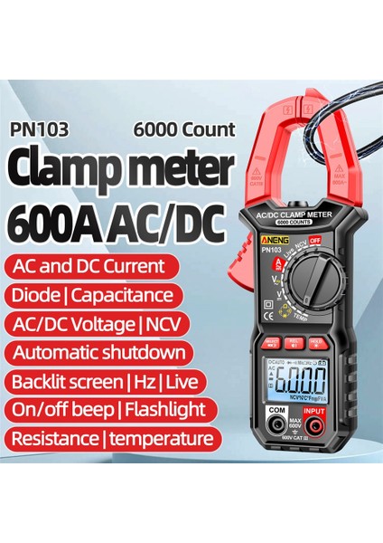 PN103 Aneng PN103/4 Dijital Pens Metre Ac/dc Akım Profesyonel Multimetre 6000 Sayım True Rms Test Cihazı Metreler Voltmetre Otomatik Aralığı (Yurt Dışından)