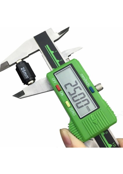 Karbon Fiber Yeni Yeşil Renkli Dijital Kumpas 0-150MM 6 Inç Elektronik Sürmeli Kumpas Paslanmaz Çelik Dijital Schieber Kumpas Ölçer (Yurt Dışından)