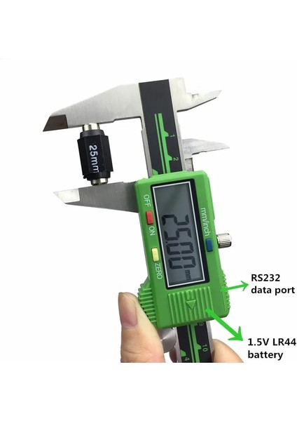 Karbon Fiber Yeni Yeşil Renkli Dijital Kumpas 0-150MM 6 Inç Elektronik Sürmeli Kumpas Paslanmaz Çelik Dijital Schieber Kumpas Ölçer (Yurt Dışından)