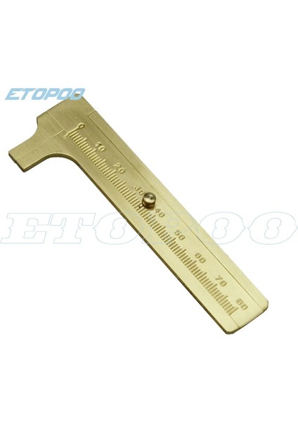 0-100MM Tek Ölçü Ölçüm Aracı Tek/çift Ölçekli Mini Prinç Sürgülü Ölçer Sürmeli Kumpas Taşınabilir Cep Retro Bakır Cetvel (Yurt Dışından)