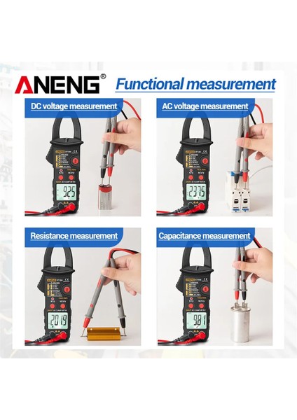 ST184 Siyah Aneng ST184 Dijital Multimetre Pens Metre True Rms 6000 Sayım Profesyonel Ölçüm Test Cihazları Ac/dc Gerilim Ac Akım Ohm (Yurt Dışından)