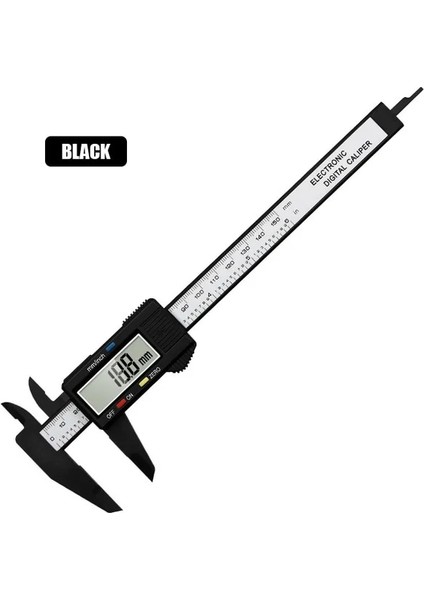 Siyah Opp Torba Dijital Kumpas 150MM 0.1mm Elektronik Sürmeli Kumpas Doğru Kumpas Karbon Elektronik Kumpaslar Ölçme Aracı Dijital Cetvel (Yurt Dışından)