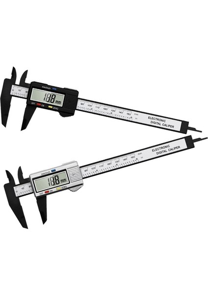 Siyah Opp Torba Dijital Kumpas 150MM 0.1mm Elektronik Sürmeli Kumpas Doğru Kumpas Karbon Elektronik Kumpaslar Ölçme Aracı Dijital Cetvel (Yurt Dışından)