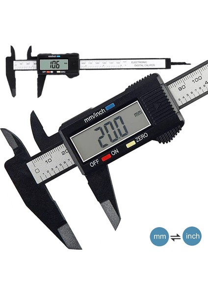Siyah Opp Torba Dijital Kumpas 150MM 0.1mm Elektronik Sürmeli Kumpas Doğru Kumpas Karbon Elektronik Kumpaslar Ölçme Aracı Dijital Cetvel (Yurt Dışından)