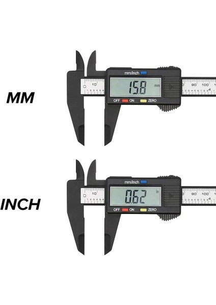Siyah Opp Torba Dijital Kumpas 150MM 0.1mm Elektronik Sürmeli Kumpas Doğru Kumpas Karbon Elektronik Kumpaslar Ölçme Aracı Dijital Cetvel (Yurt Dışından)