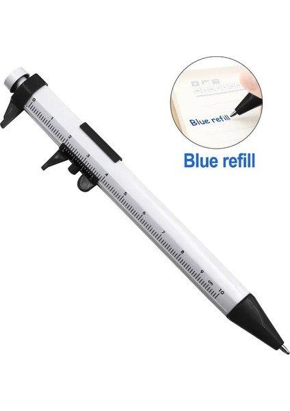 Siyah Çok Fonksiyonlu Kumpas Kalem 0-100 Sürmeli Kumpas Rulo Tükenmez 1.0mm Plastik Öğrenci Kırtasiye Hediye Ölçme Aletleri (Yurt Dışından)