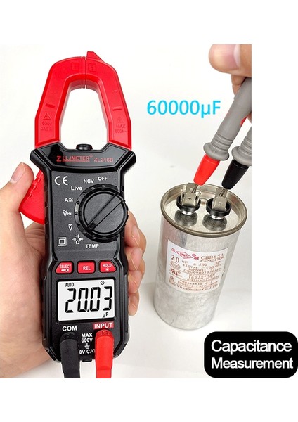 ZL216A Dc/ac Akım Dijital Pens Metre 6000 Sayım 600A Amp Multimetre Büyük Renkli Ekran Gerilim Test Cihazı Araba Hz Ncv Ohm (Yurt Dışından) fırsatları