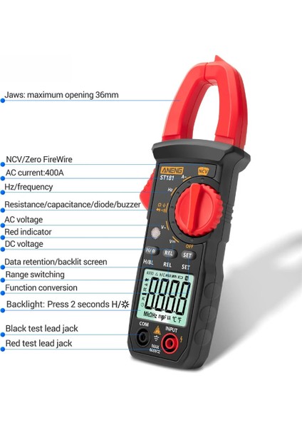 Kutulu Ac Dijital Pens Metre Dc/ac Akım 4000 Sayım Multimetre Pens Metre Ampermetre Gerilim Test Cihazı Ncv Ohm Testi Hz Canlı Test Cihazı 2022 (Yurt Dışından)