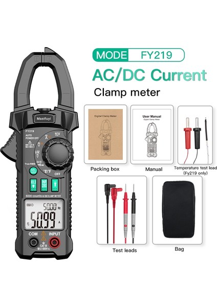 FY217 Fuyı Ac Dc Dijital Pens Metre Multimetre Pinza Amperimetrica True Rms Yüksek Hassasiyetli Kapasite Ncv Ohm Hz Test Cihazı (Yurt Dışından) modelleri