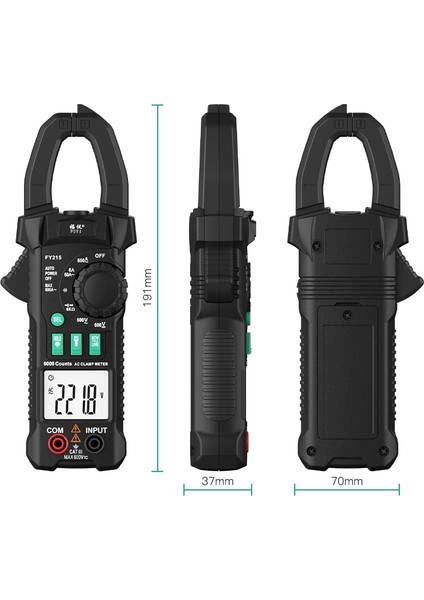 FY217 Fuyı Ac Dc Dijital Pens Metre Multimetre Pinza Amperimetrica True Rms Yüksek Hassasiyetli Kapasite Ncv Ohm Hz Test Cihazı (Yurt Dışından) indirimleri