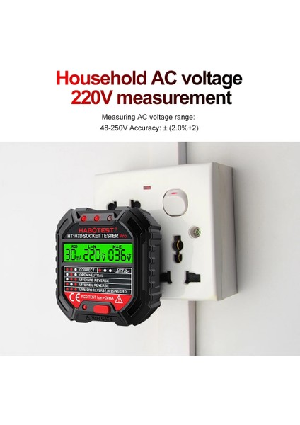 Birleşik Krallık Tak HT107 Dijital Soket Test Cihazı Arkadan Aydınlatmalı Gerilim Ölçer Elektrik Priz Test Cihazı Abd, Ab Birleşik Krallık Tak Testi Devre Kesici Bulucu (Yurt Dışından) indirimleri