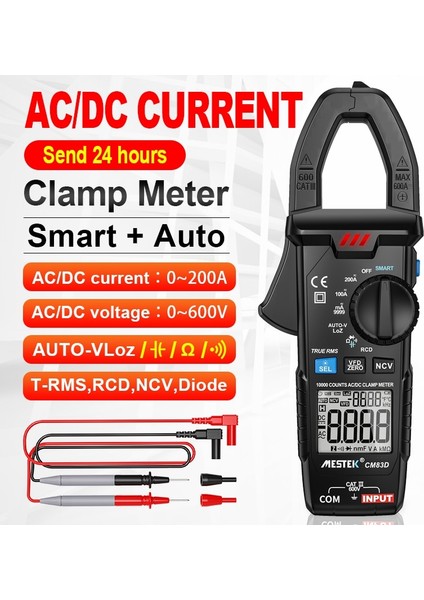 CM83A Mestek Dijital Pens Metre Ac Dc Akım Gerilim Otomatik Aralığı Akım Ölçer Test Cihazı Ampermetre Multimetre Ture Rms Haneli Metre Kelepçe (Yurt Dışından) fiyatları
